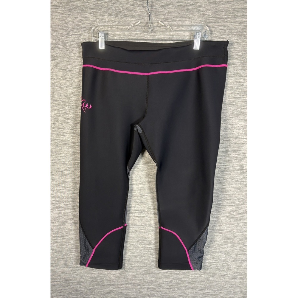 Hot Shapers Black Pink Neotex Thermal Slimming Capri Pants Workout Gym Size 2XL